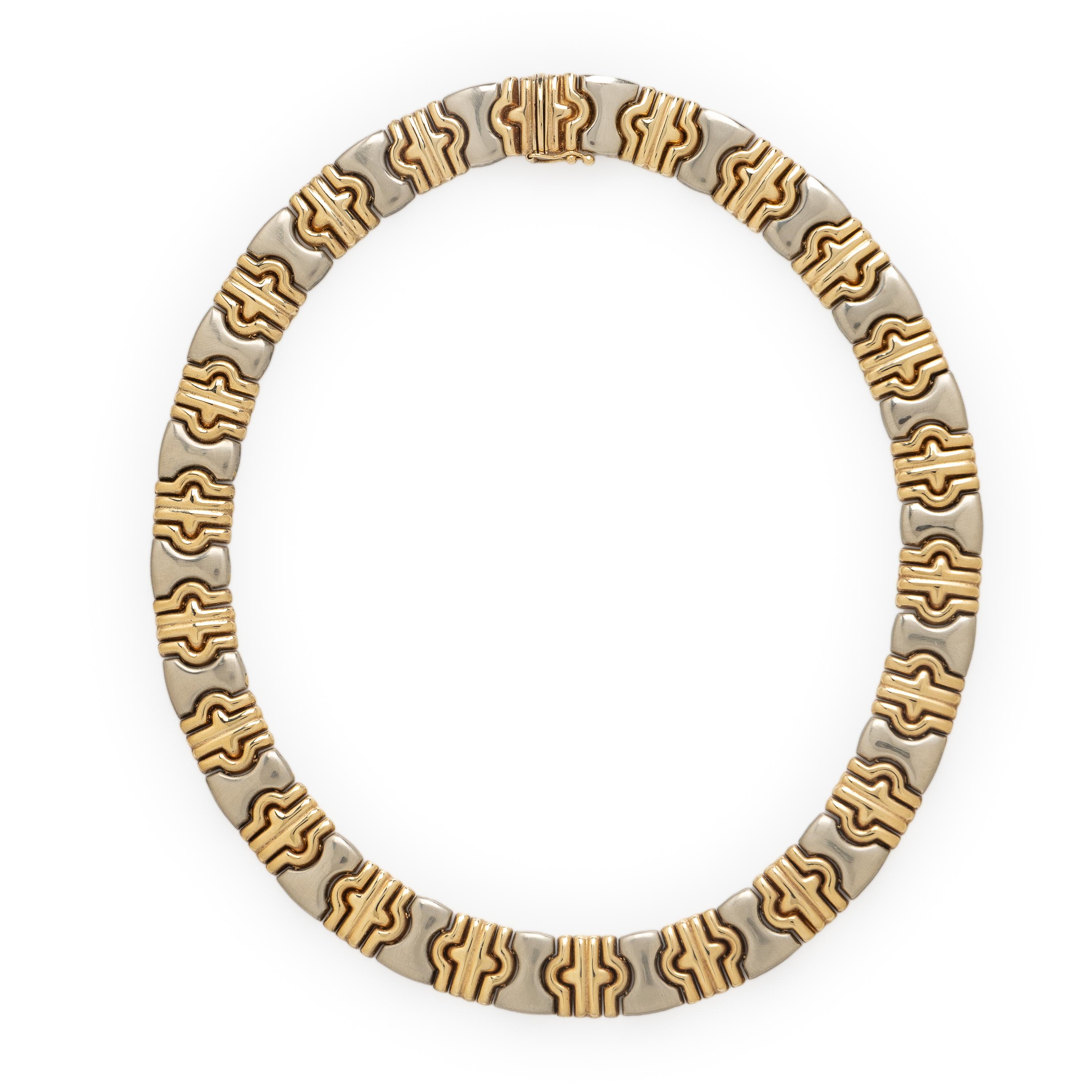 Bicolor Gold Fancy Link Necklace