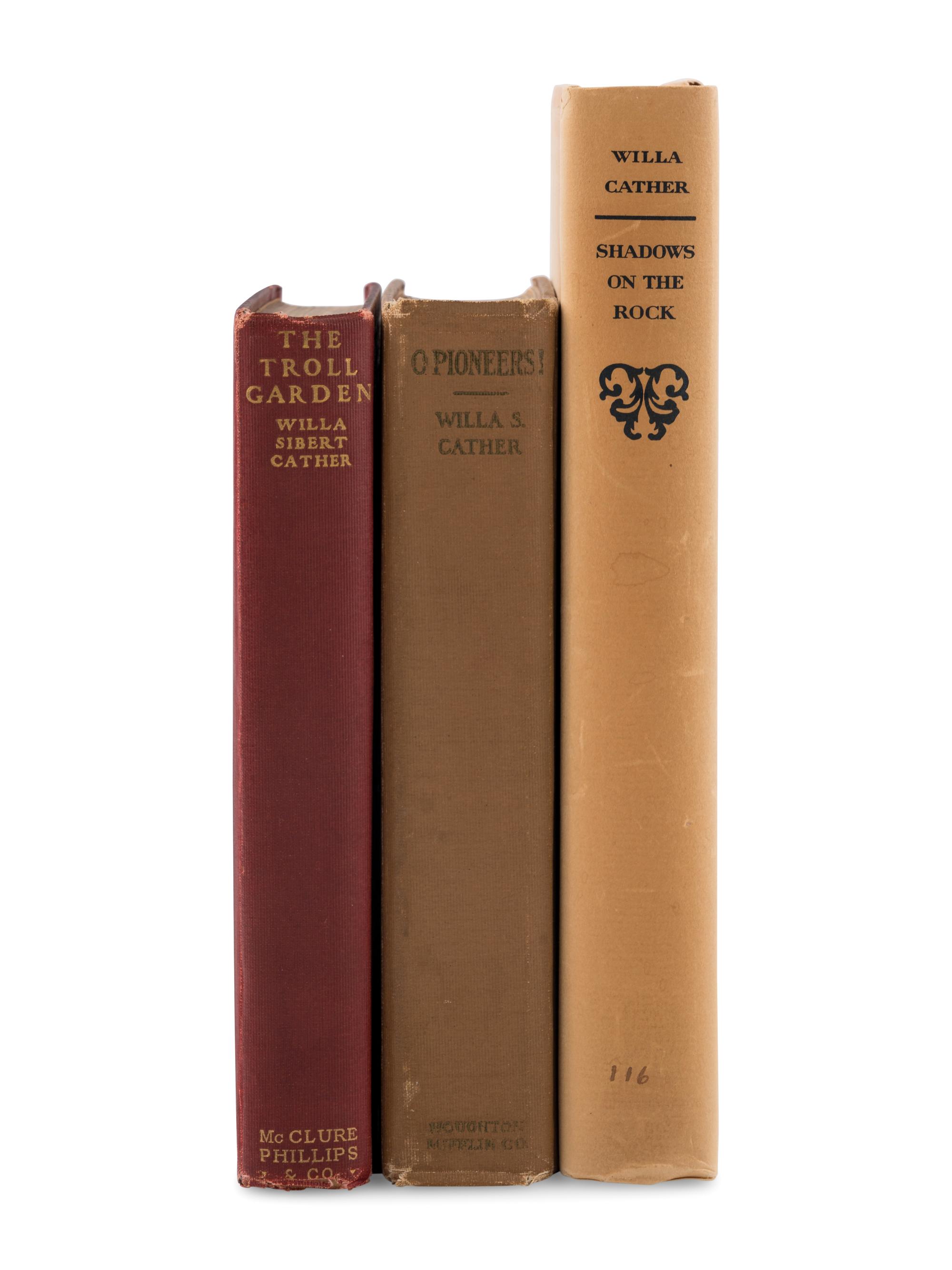 CATHER, Willa Sibert (1873-1947). A group of 3 FIRST EDITIONS, comprising: