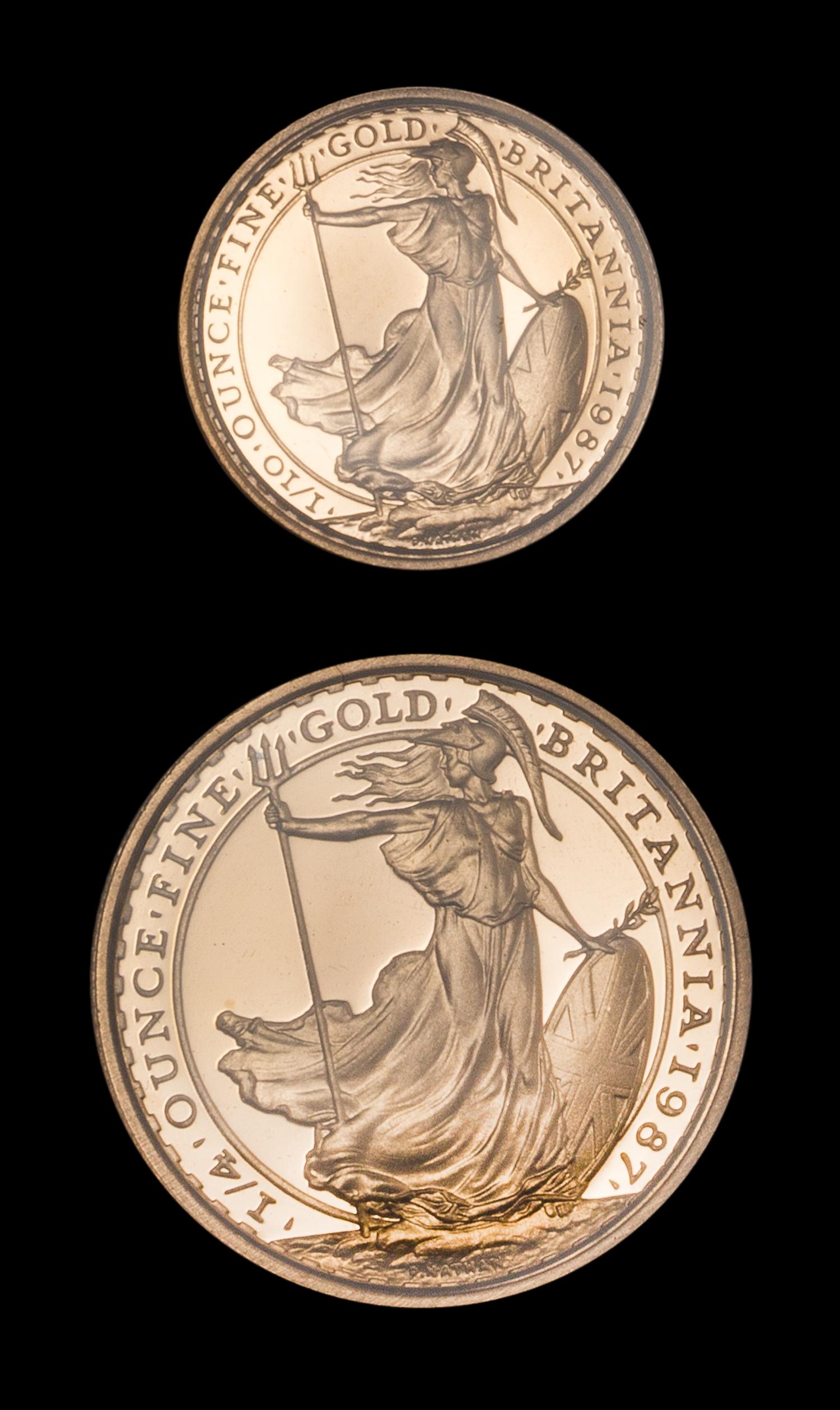 A United Kingdom Royal Mint 1987 Britannia Two Gold Coin Proof Set