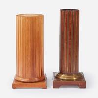 Two Fluted Wood Column Pedestals early 20th century