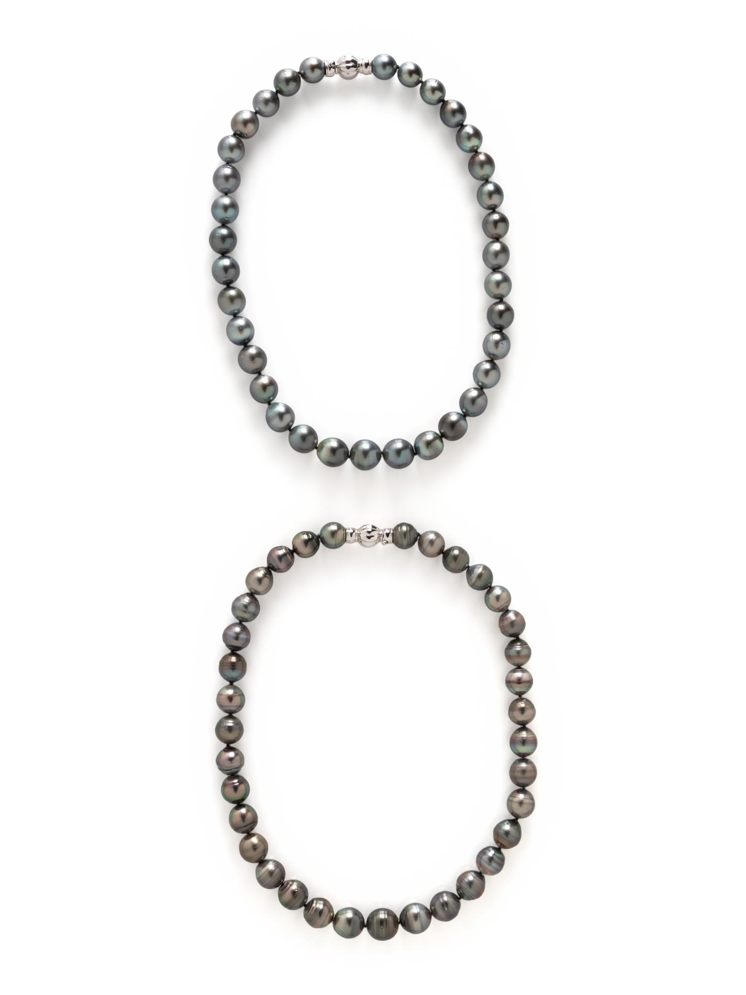 TWO CULTURED TAHITIAN PEARL NECKLACES