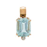 AQUAMARINE AND DIAMOND PENDANT