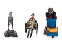Three Painted Tin Windup Toys