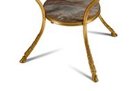 A Pair of Louis XVI Style Gilt Bronze and Marble Gueridons