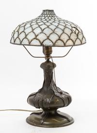 An American Art Nouveau Table Lamp Height of stand 11 inches. — EARLY 20TH CENTURY