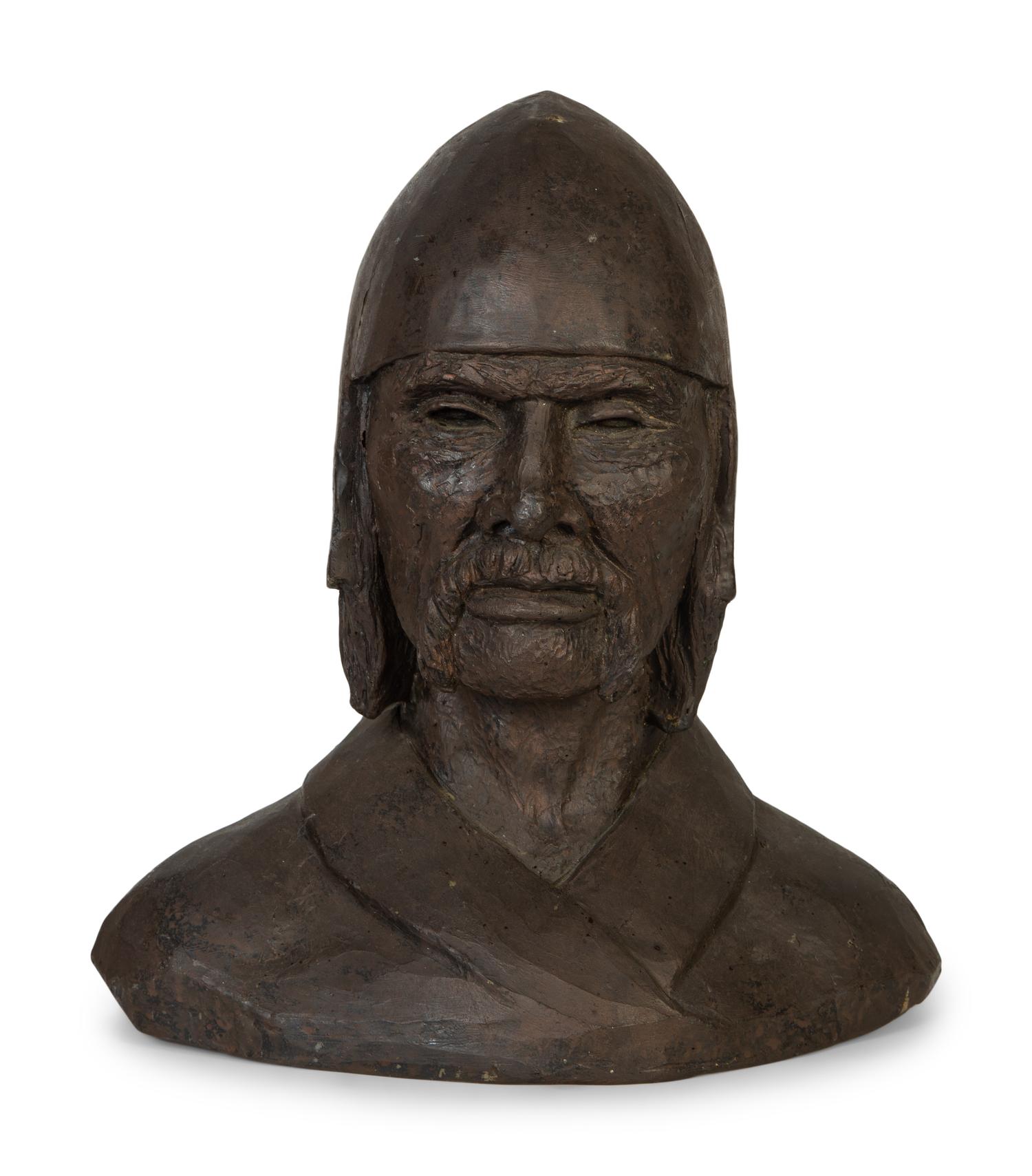 A Resin Bust of a Chinese Warrior