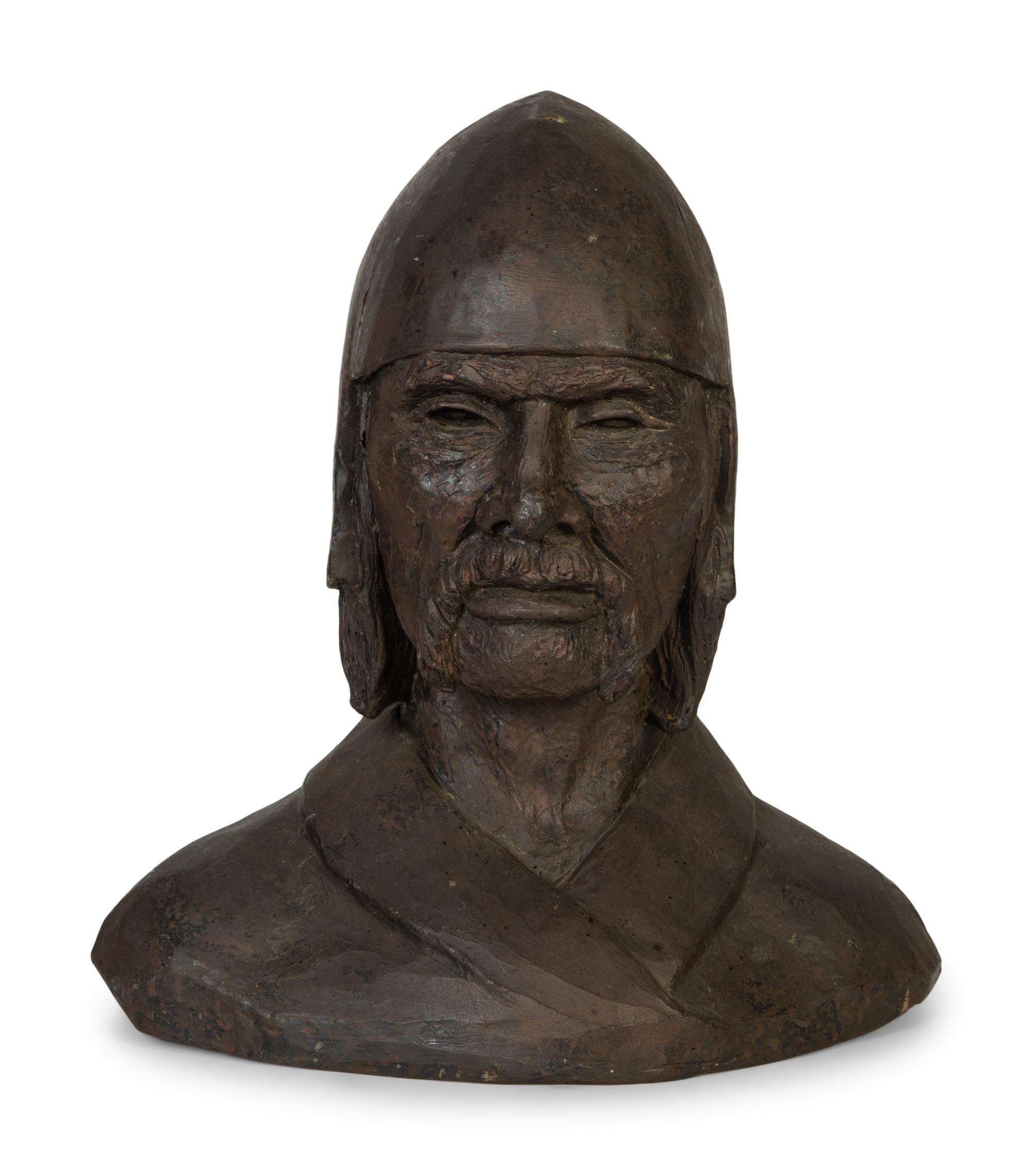 A Resin Bust of a Chinese Warrior