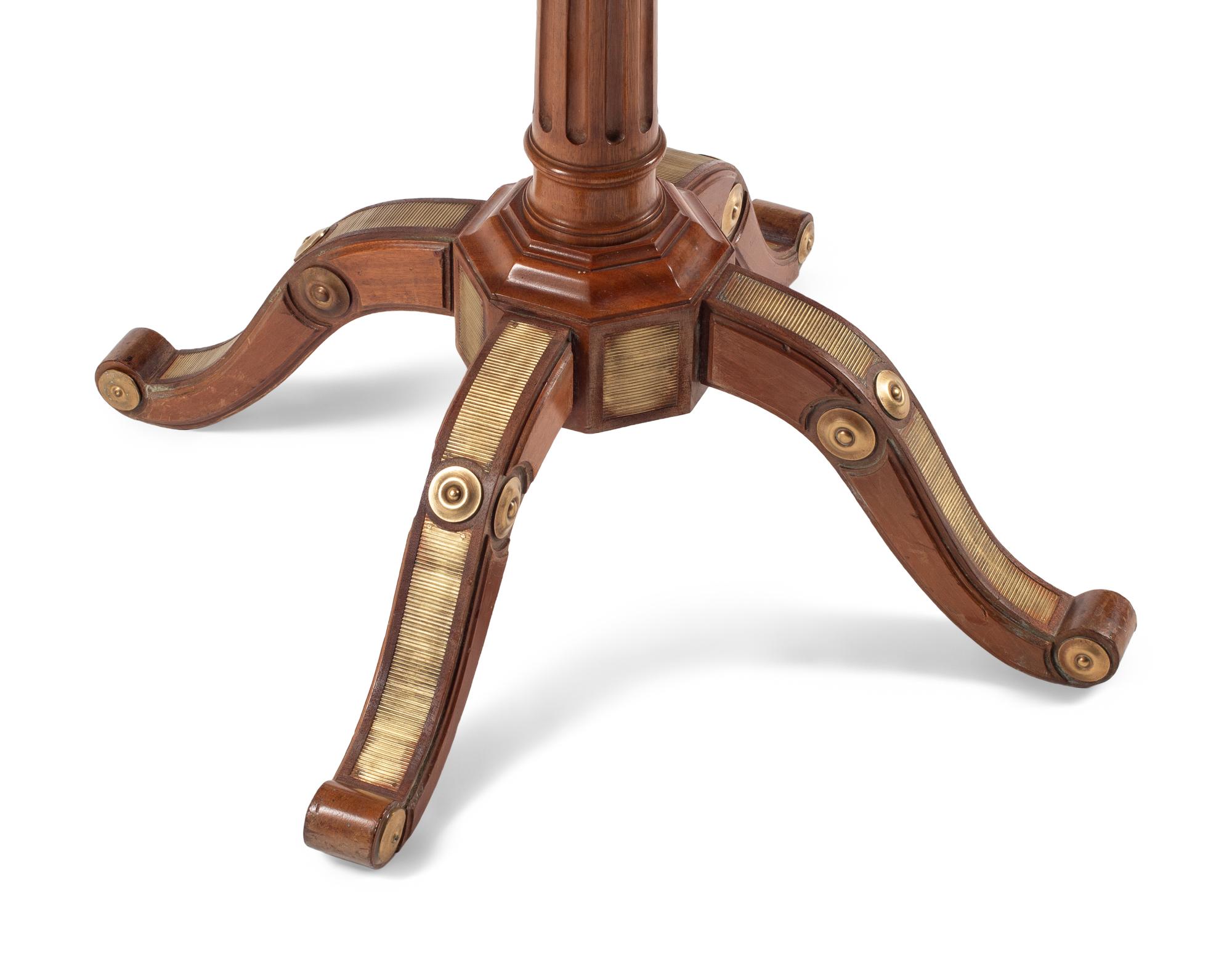A Louis XVI Style Gilt Bronze Mounted Walnut Two-Tier Table