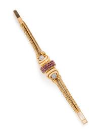 OMEGA, RETRO, RUBY AND DIAMOND SURPRISE WATCH