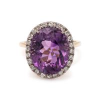 AMETHYST AND DIAMOND RING