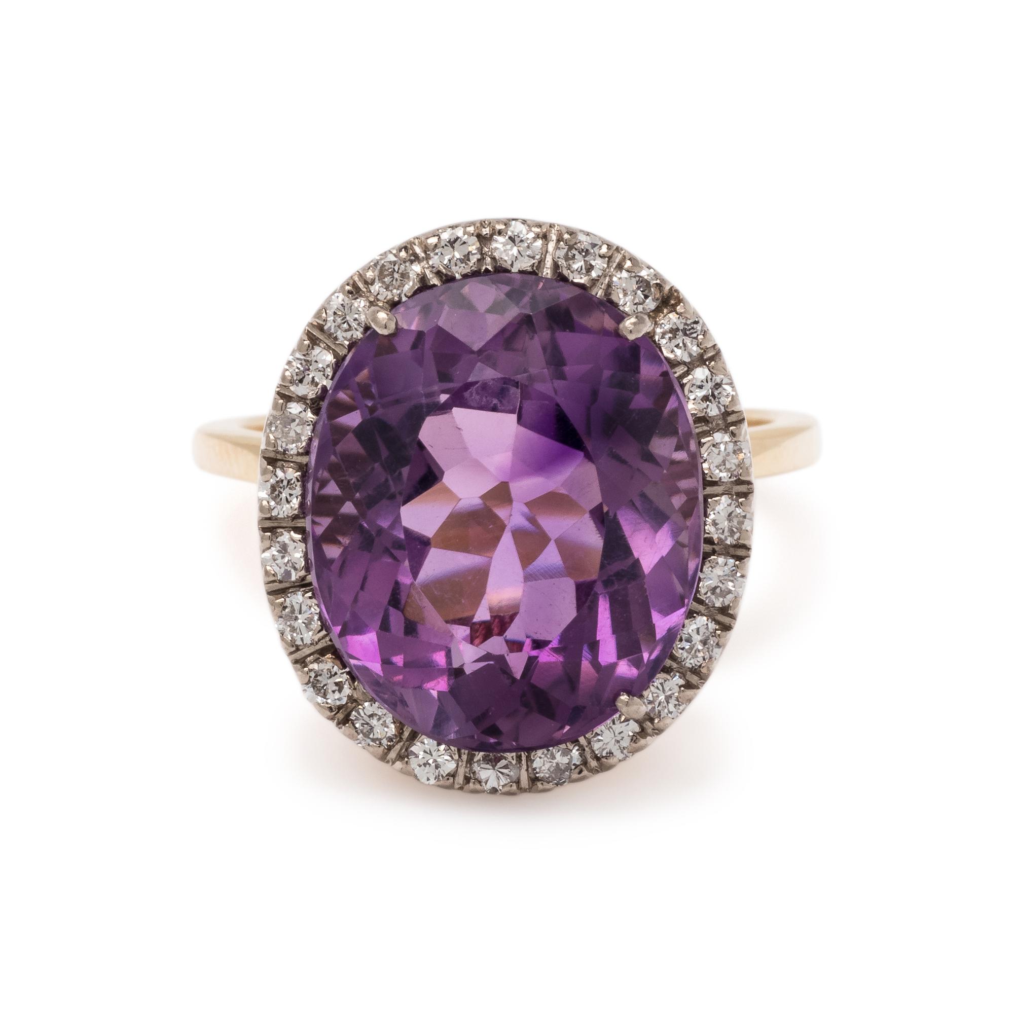 AMETHYST AND DIAMOND RING