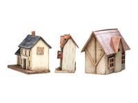 Three Paint Decorated Wood Birdhouses, Including an Artist Signed Example