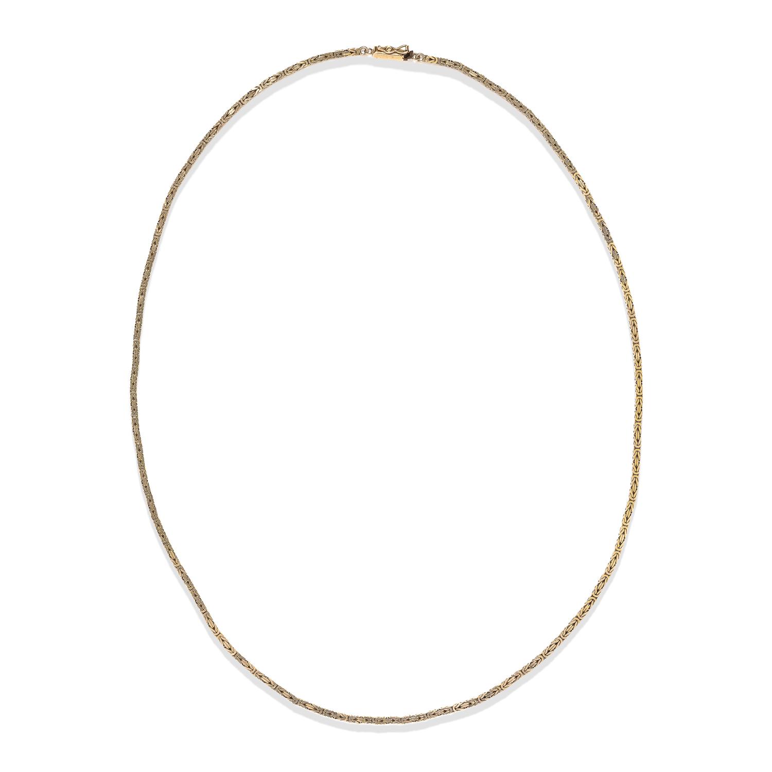 YELLOW GOLD BYZANTINE CHAIN NECKLACE