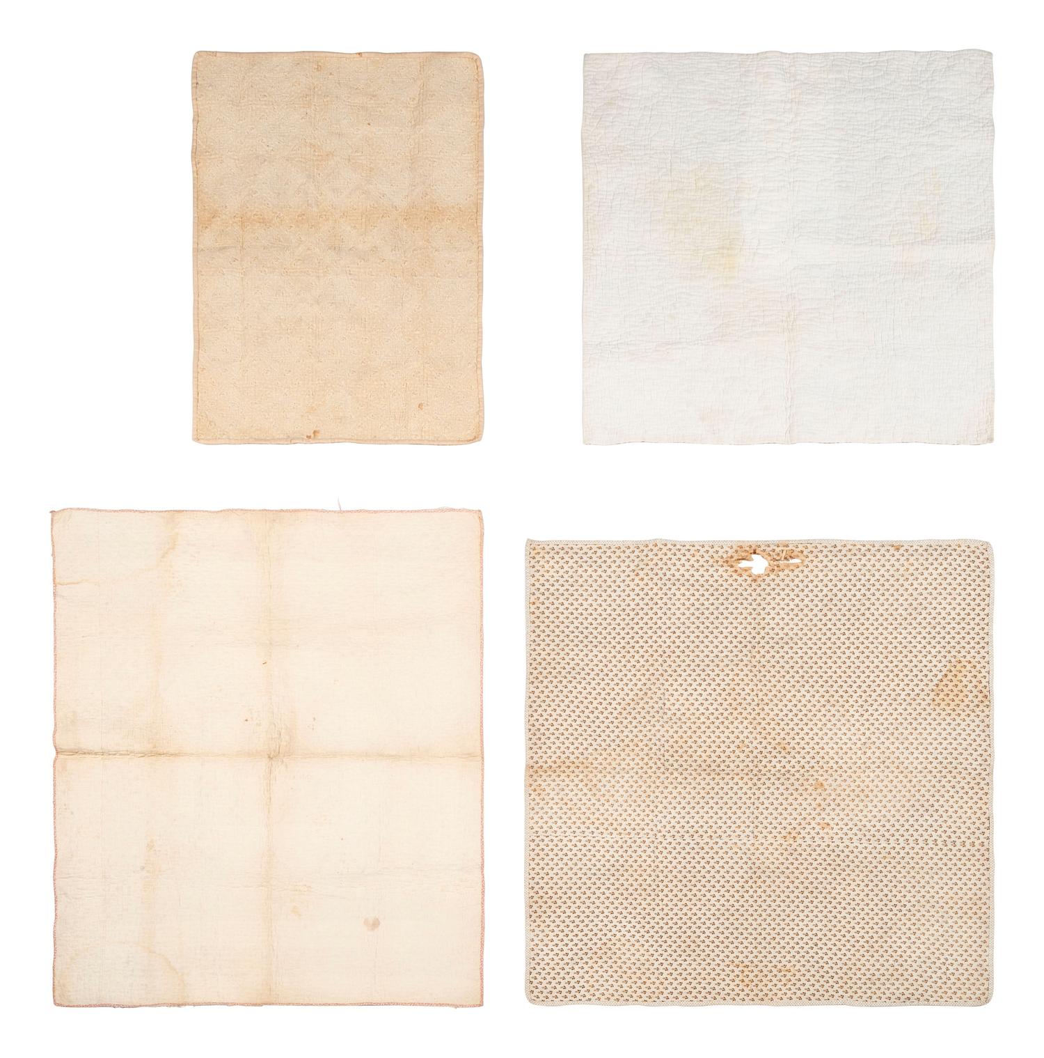 Four Pieced Cotton Doll Quilts
