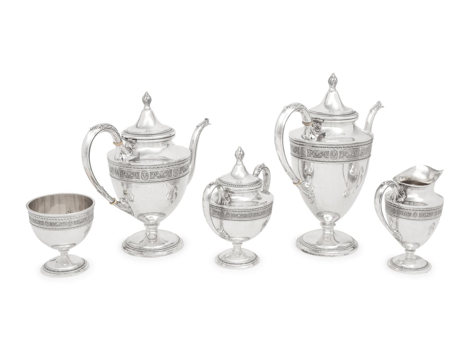 An American Silver Five-Piece Tea and Coffee Service