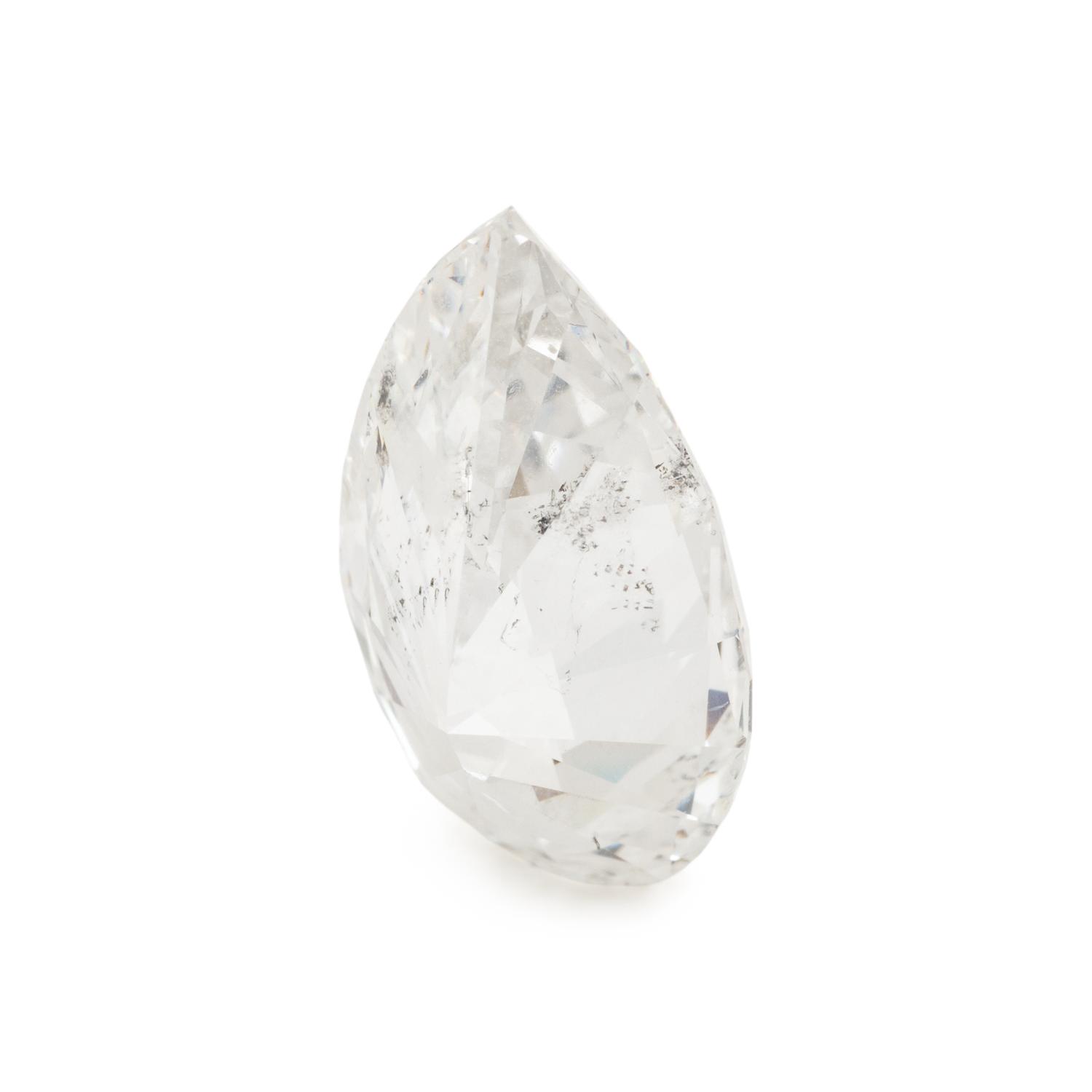 3.87 CARAT LASER DRILLED PEAR BRILLIANT CUT DIAMOND