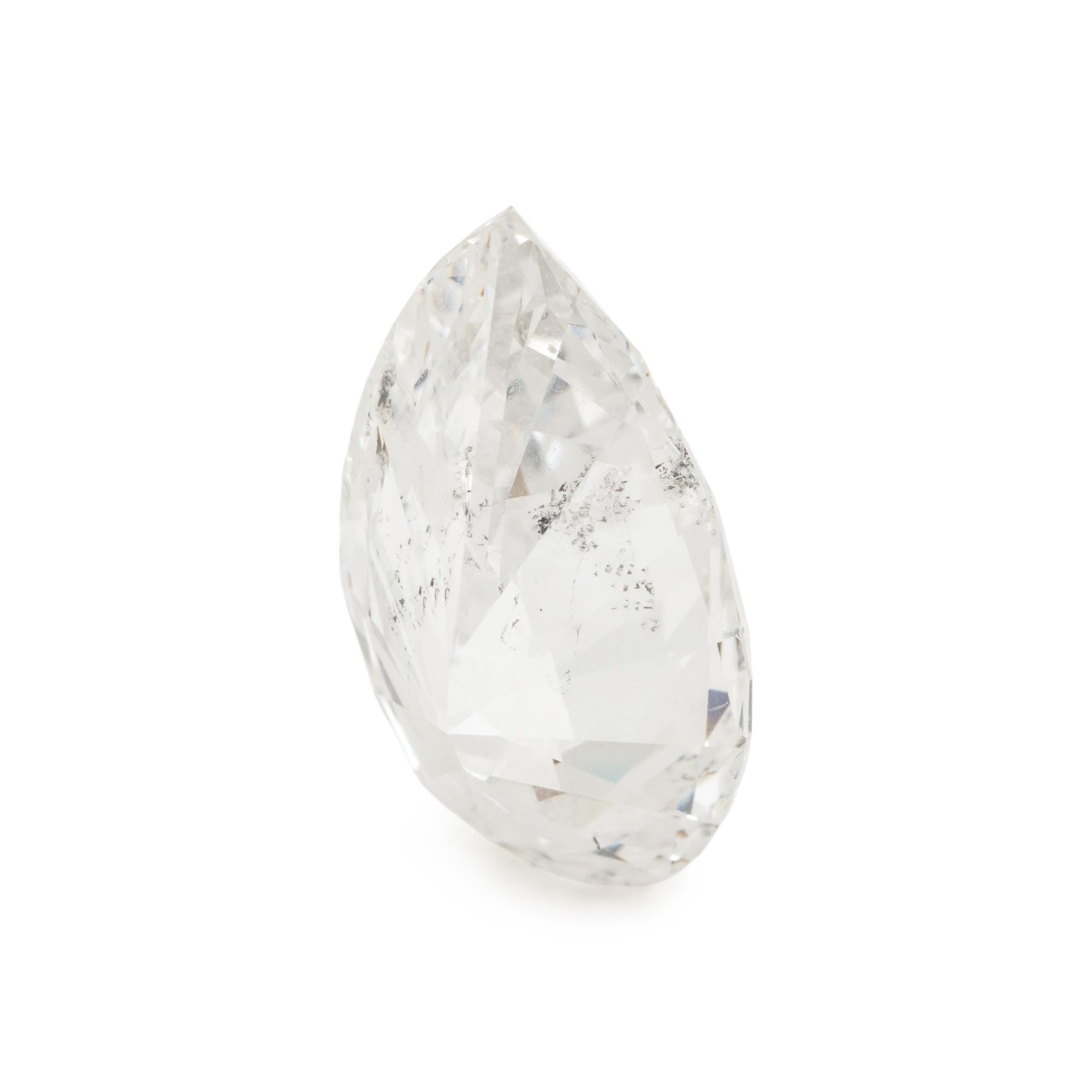 3.87 CARAT LASER DRILLED PEAR BRILLIANT CUT DIAMOND
