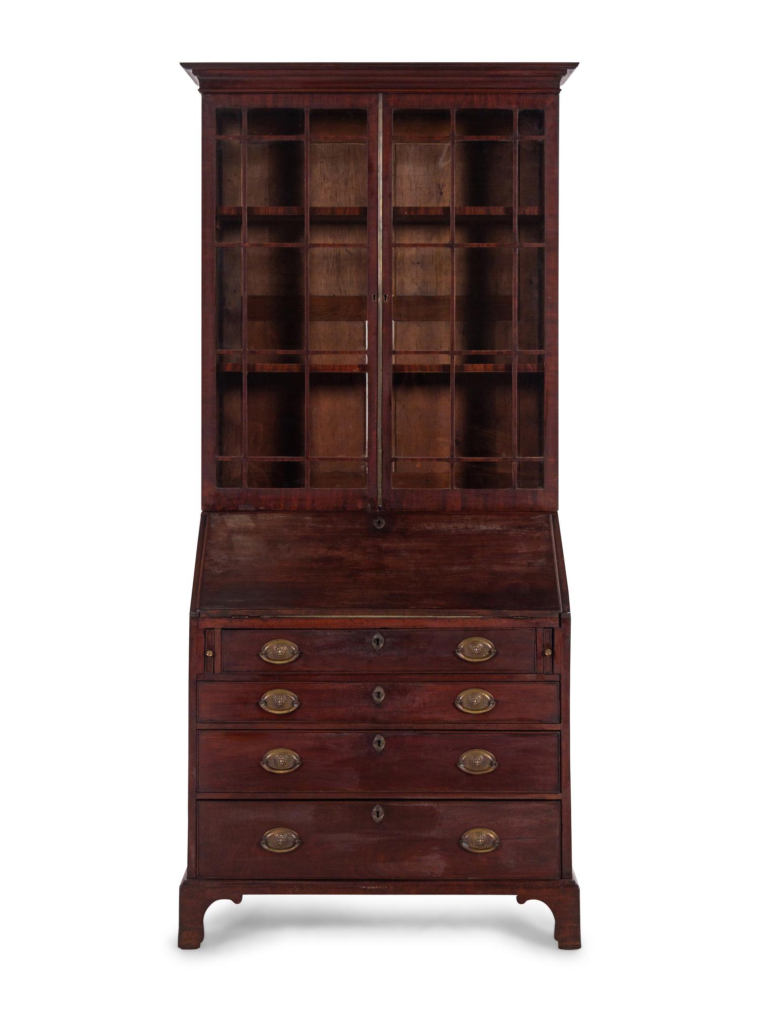 A George III Style Mahogany Secretary Bookcase