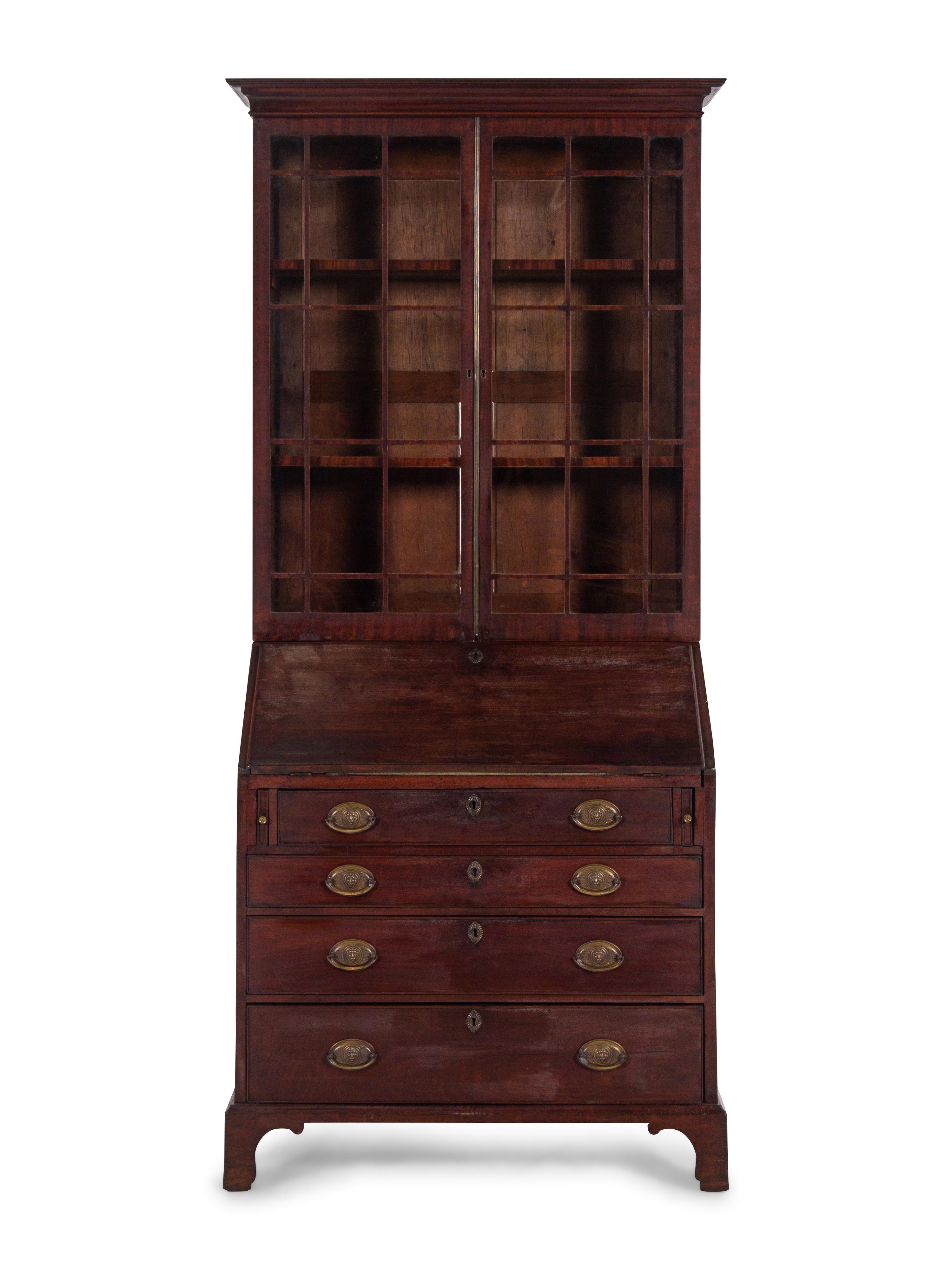 A George III Style Mahogany Secretary Bookcase