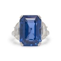 CEYLON SAPPHIRE AND DIAMOND RING