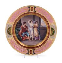 A Vienna Painted and Parcel Gilt Porcelain Cabinet Plate