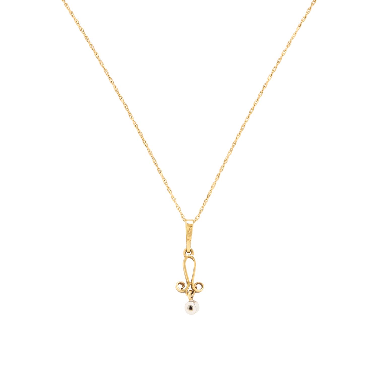 Two Yellow Gold and Diamond Necklaces
