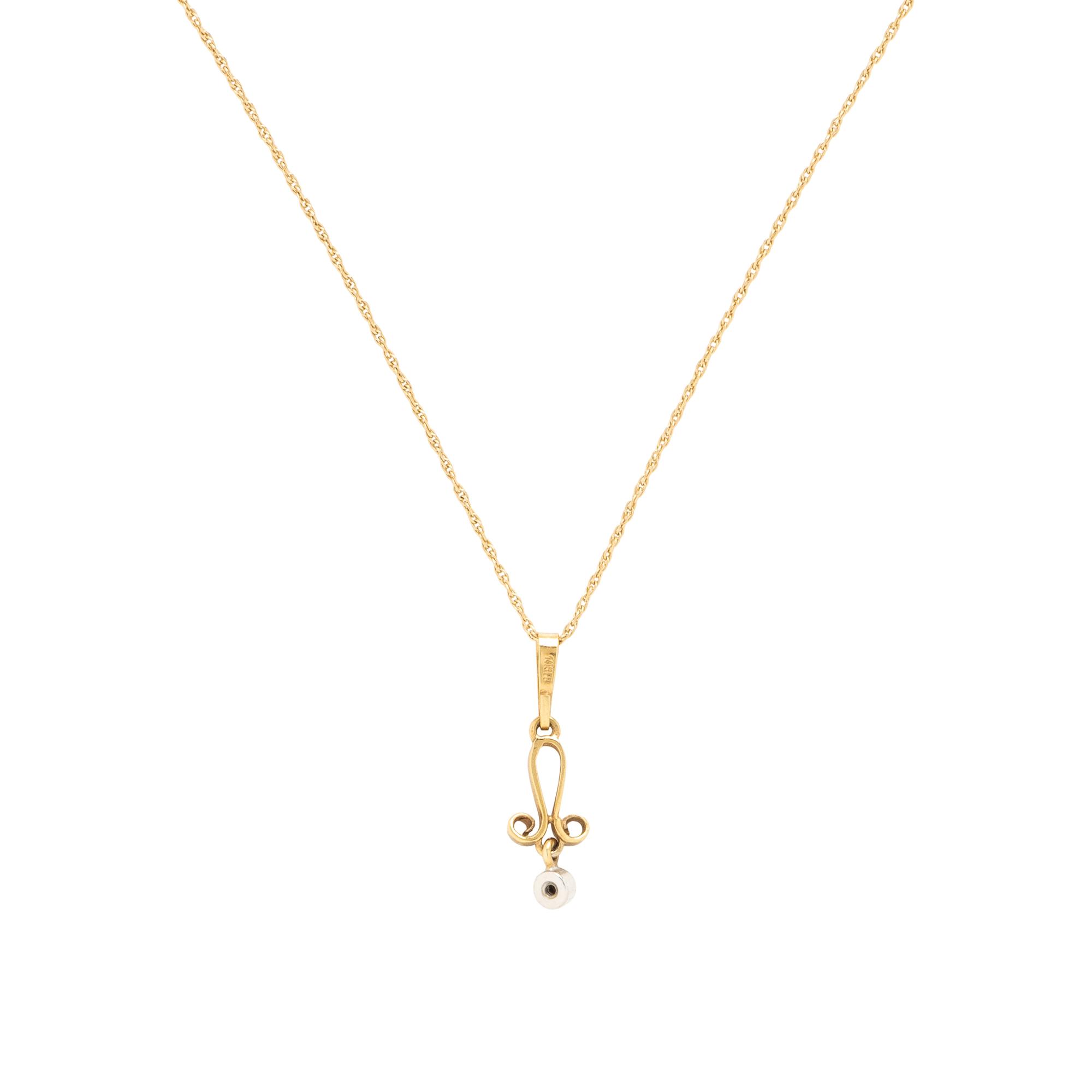 Two Yellow Gold and Diamond Necklaces