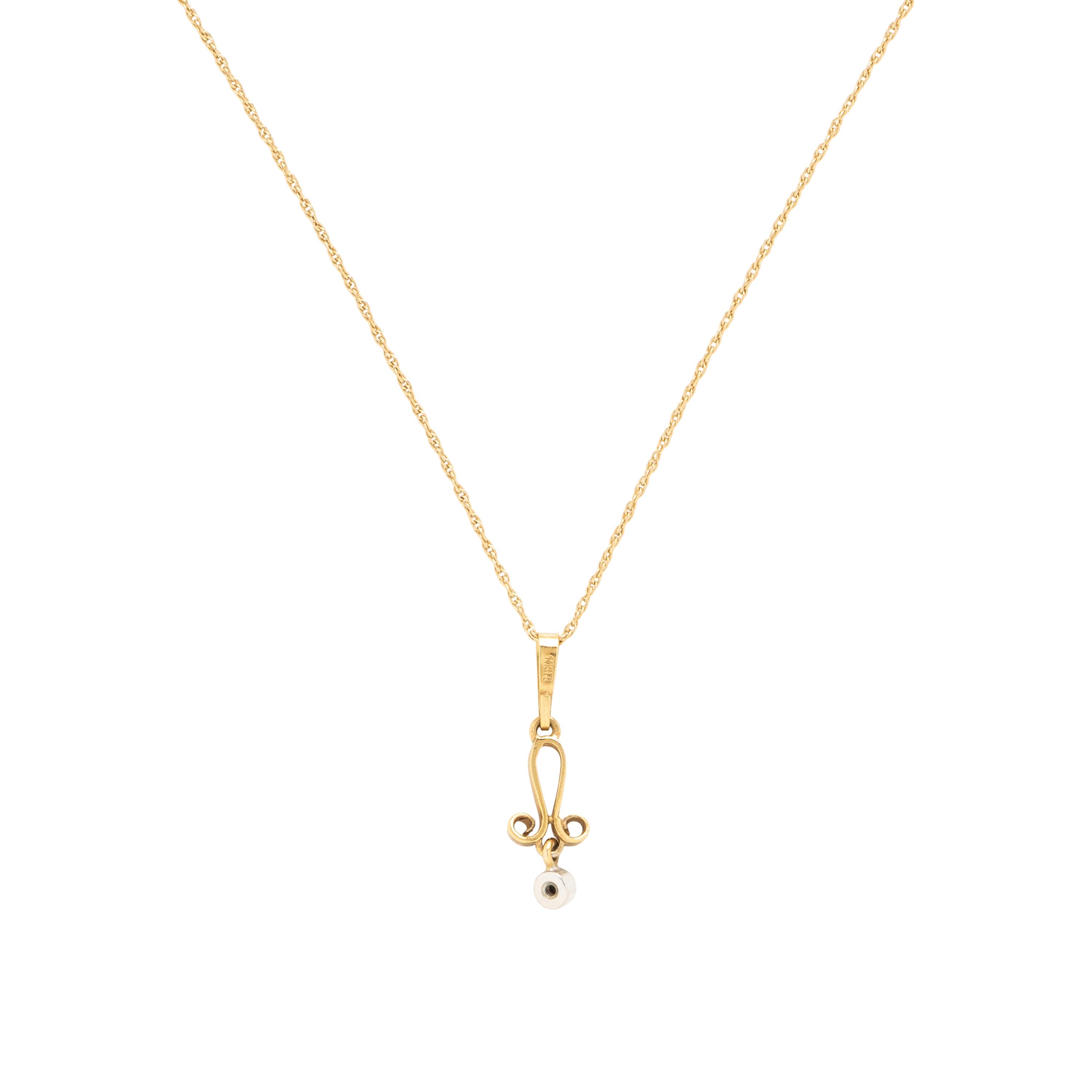 Two Yellow Gold and Diamond Necklaces