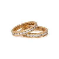 TIFFANY & CO., PAIR OF YELLOW GOLD AND DIAMOND ETERNITY BAND RINGS