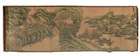 Three Ink and Color Paintings on Paper Scrolls