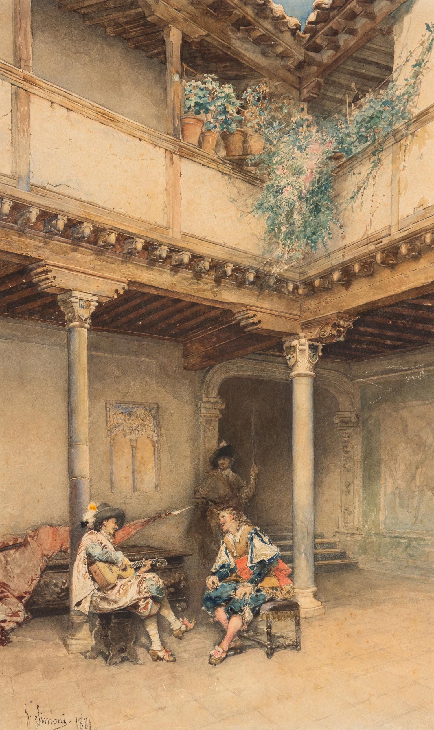 Musicians in Courtyard, 1881
