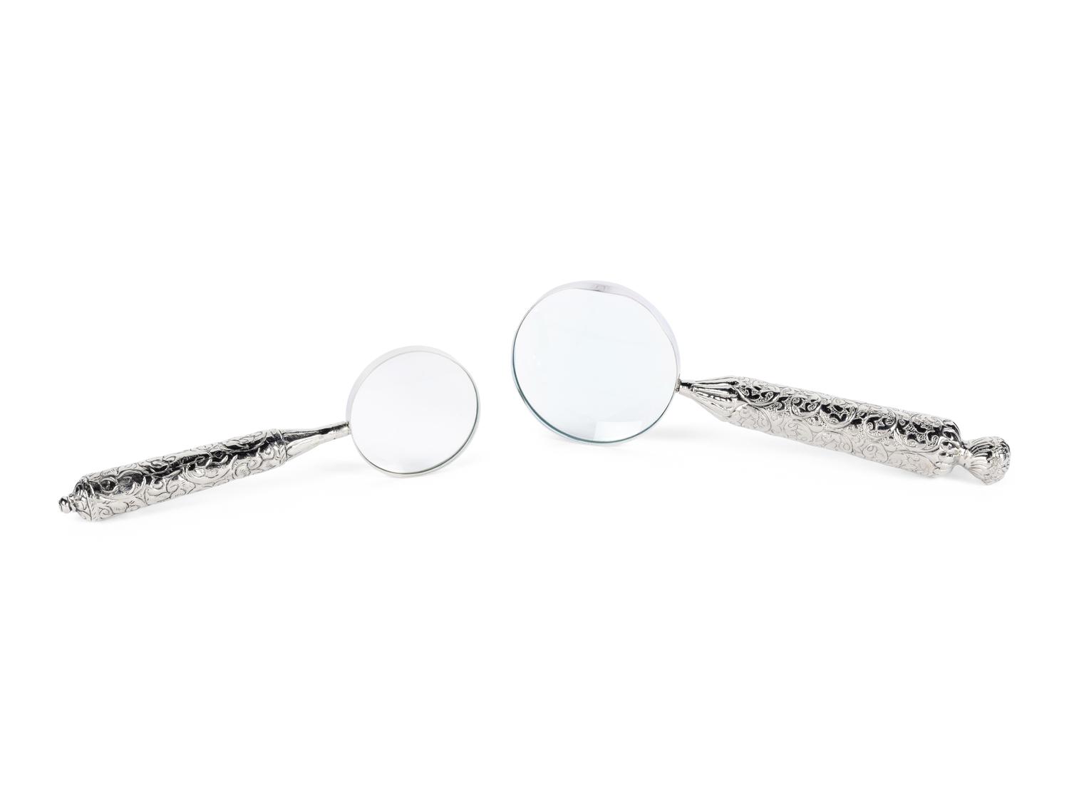 Two Silver-Plate Hand Magnifiers