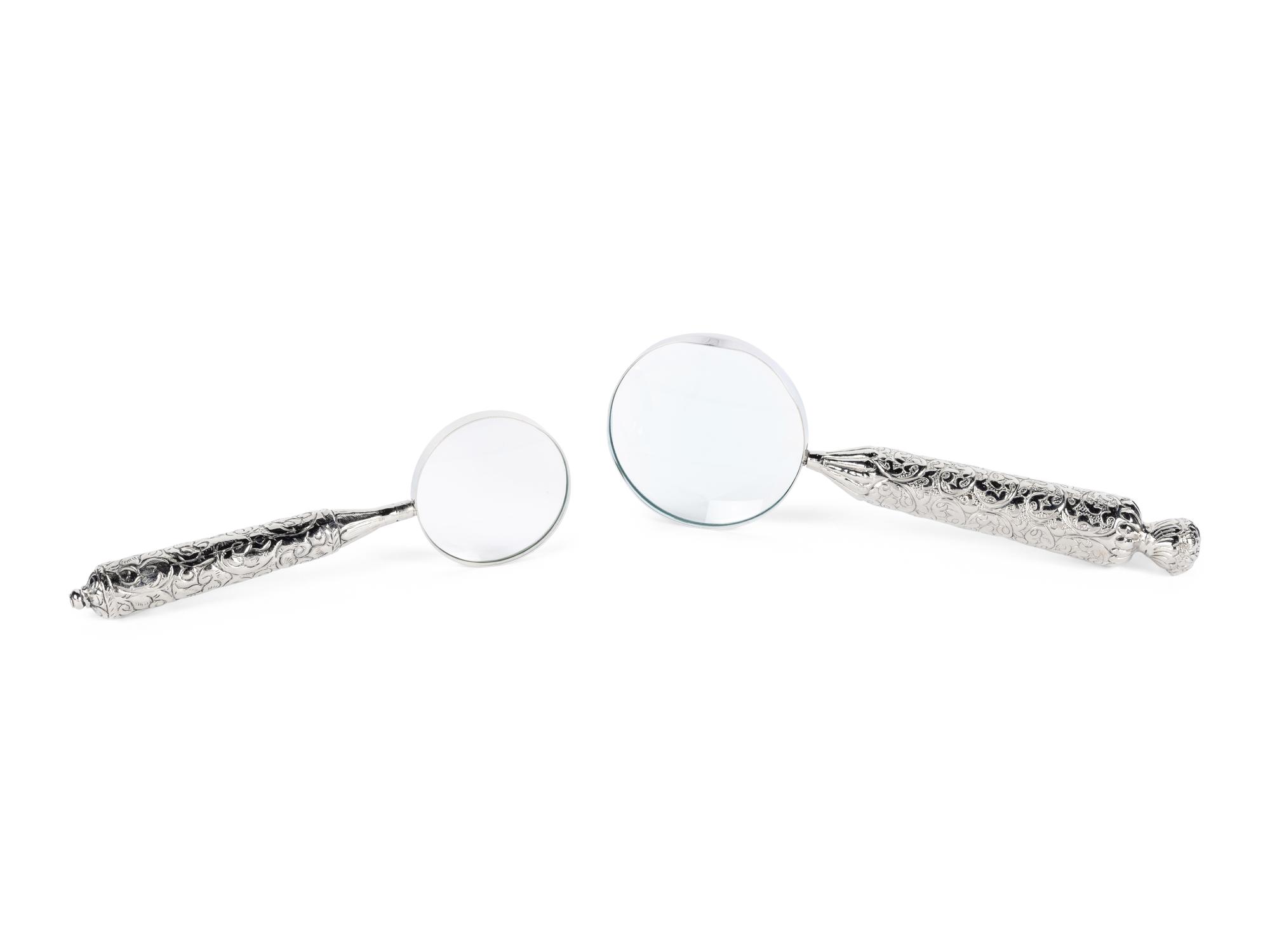 Two Silver-Plate Hand Magnifiers