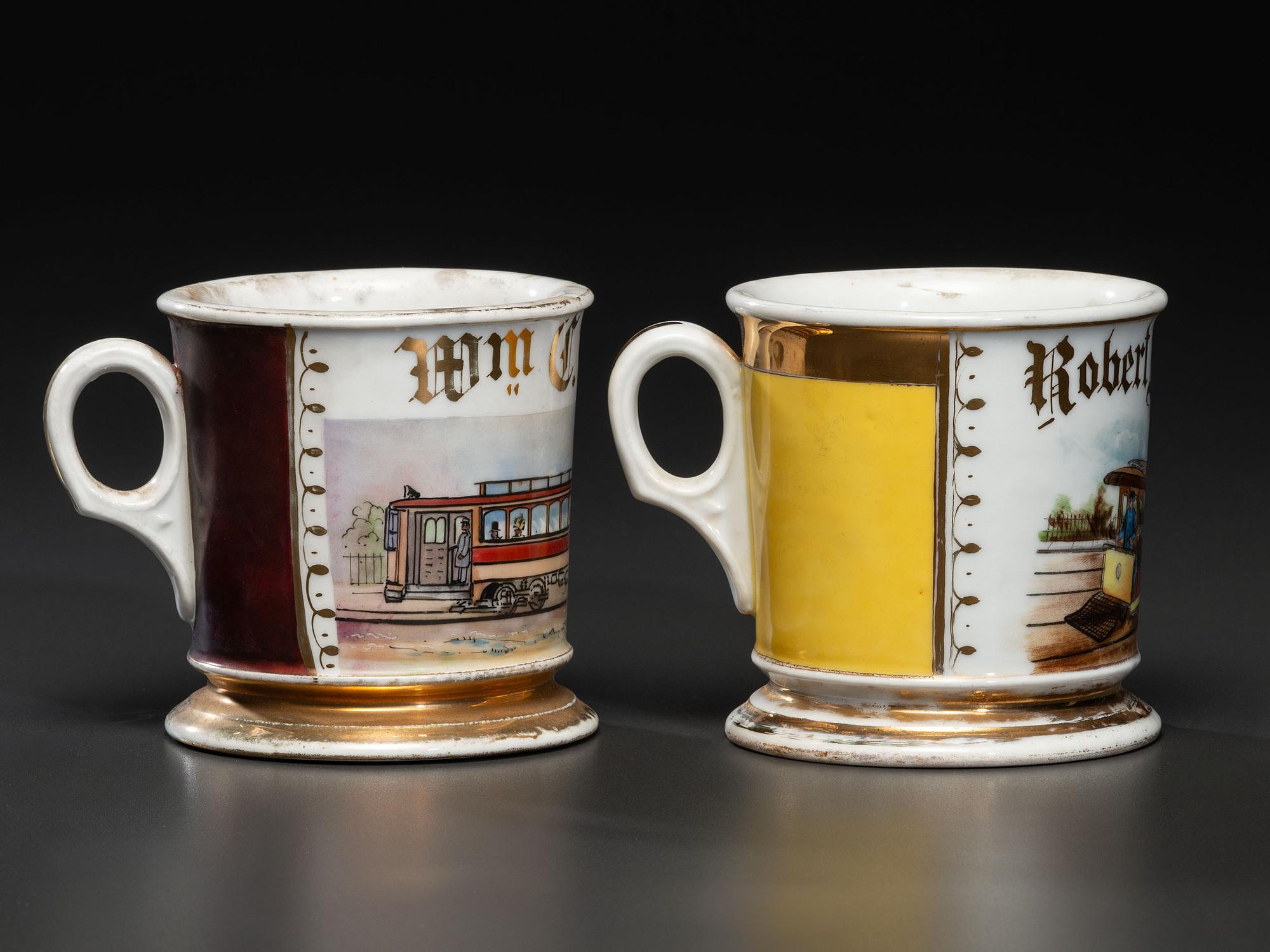 Two Trolleyman's Occupational Shaving Mugs