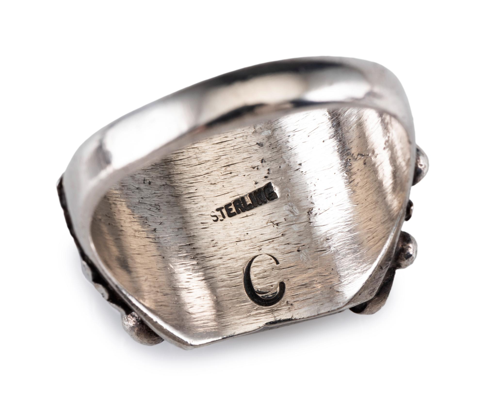 Navajo and Zuni Silver Rings, with Inlay