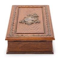 A Black Forest Gilt Metal Mounted Oak Box