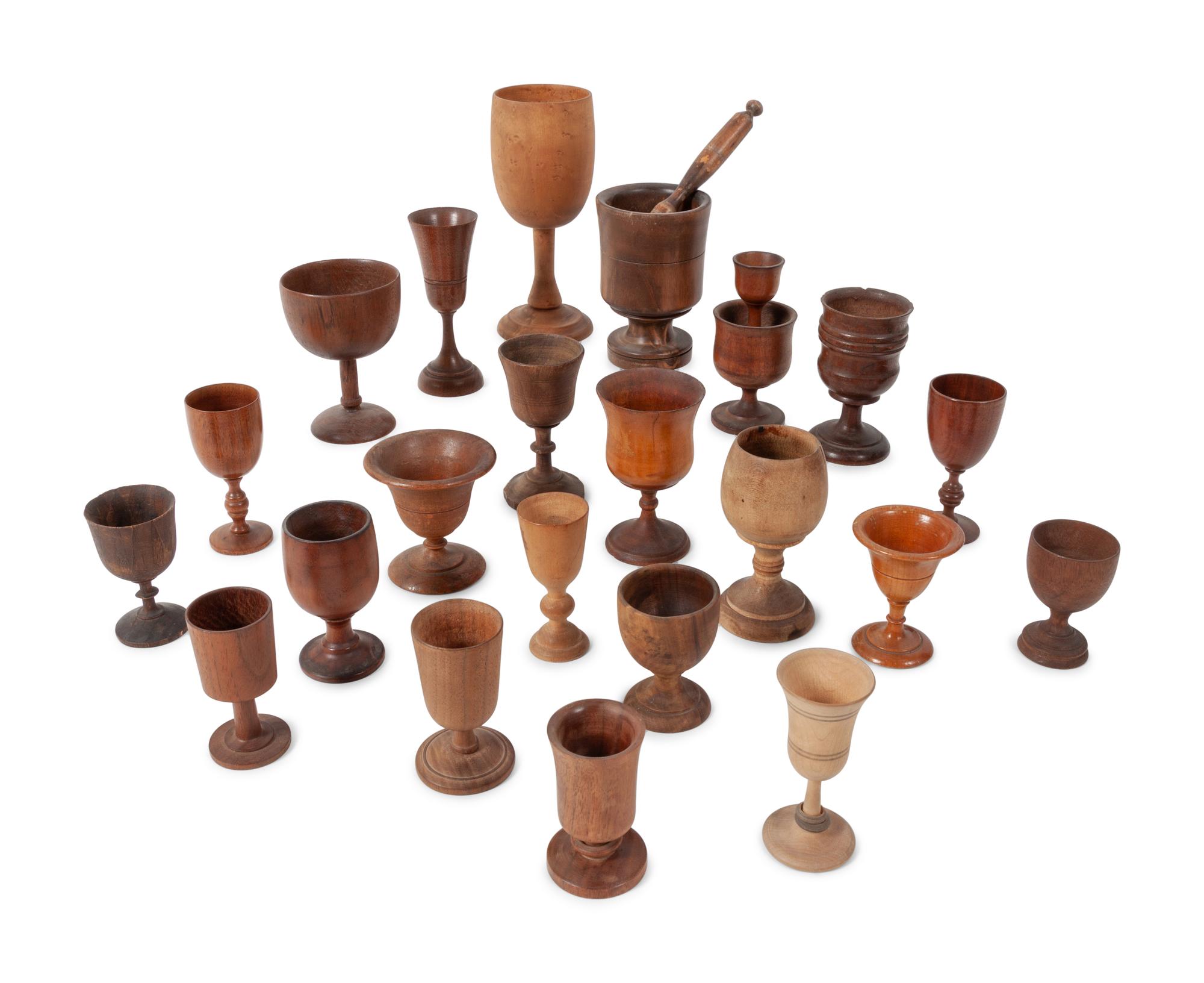 A Large Collection of Treenware Vessels
