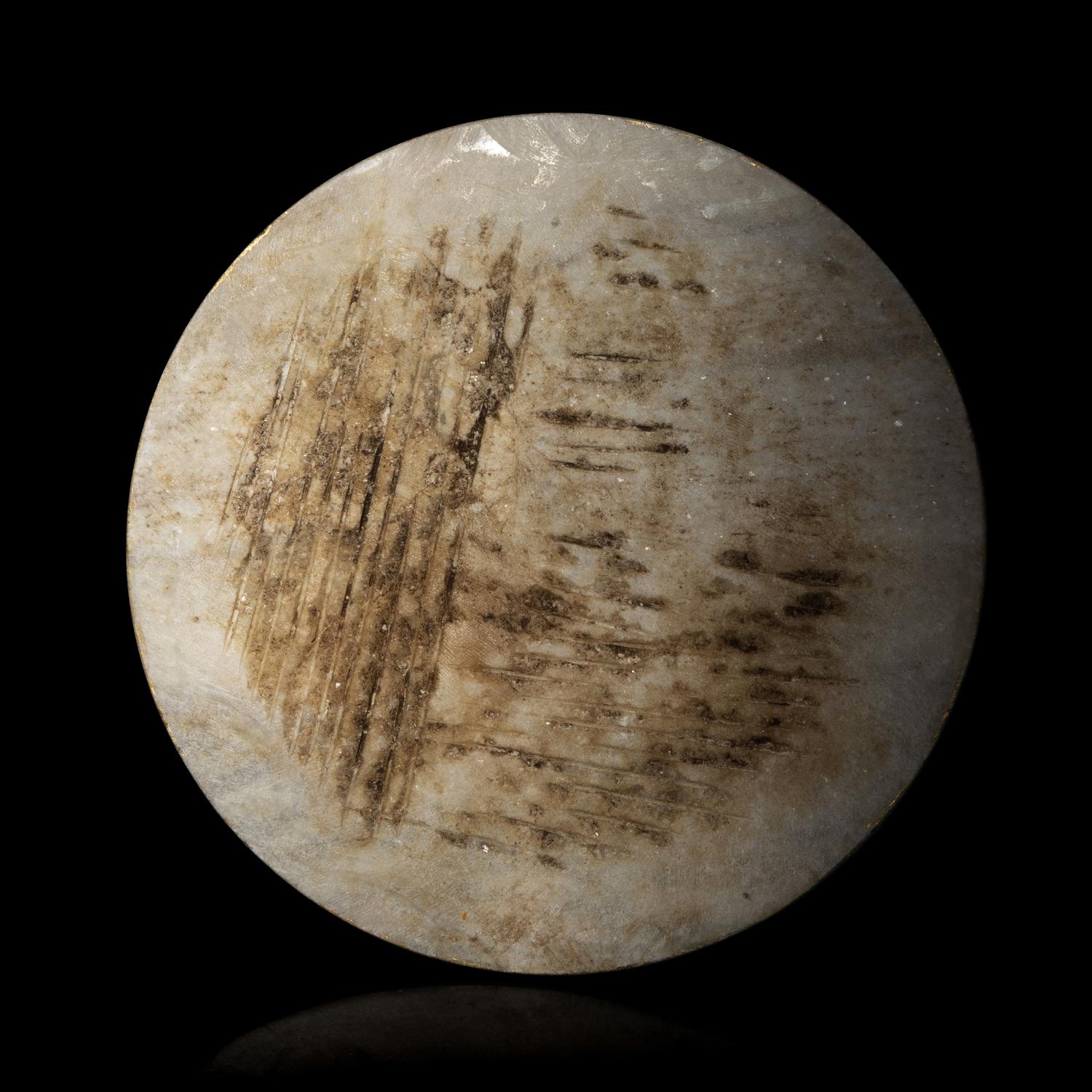 A Mughal Marble Gilt and Polychrome Painted Marble Hookah Base, 19th Century