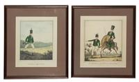 [PRINTS] A group of three modern 20th centruy reproductions after drawings by Captain Murray of the Queen's Ranger.