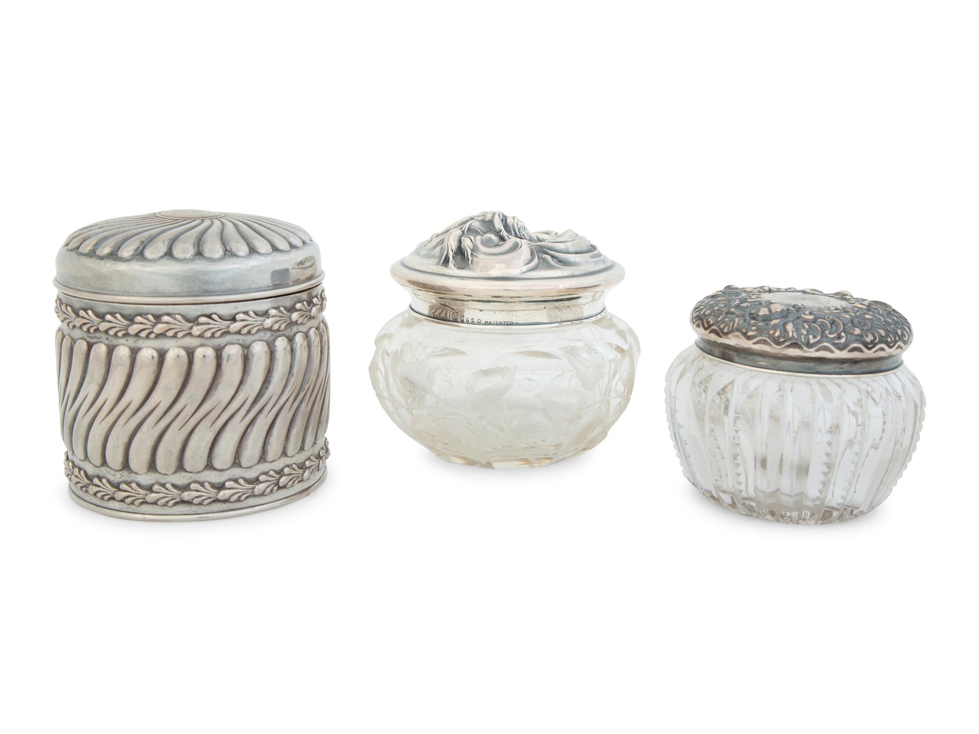 Three American Silver Covered Jars