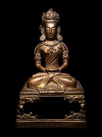 A Gilt Bronze Seated Figure of Amitayus