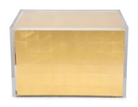 A Contemporary Lucite Enclosed Gold Leafed Rectangular Pedestal — 20th/21st Century