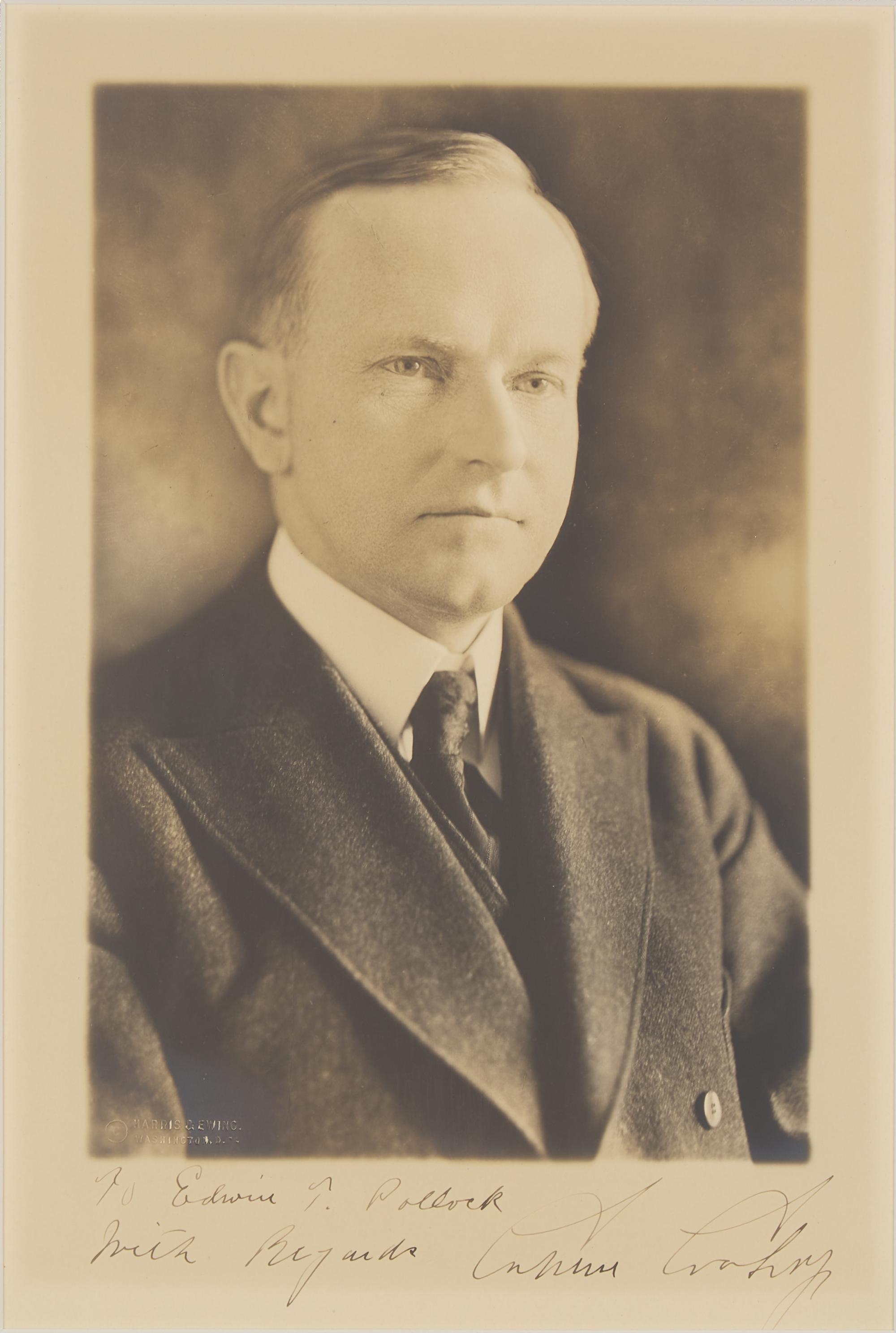[Presidential] Coolidge, Calvin. Inscribed photograph