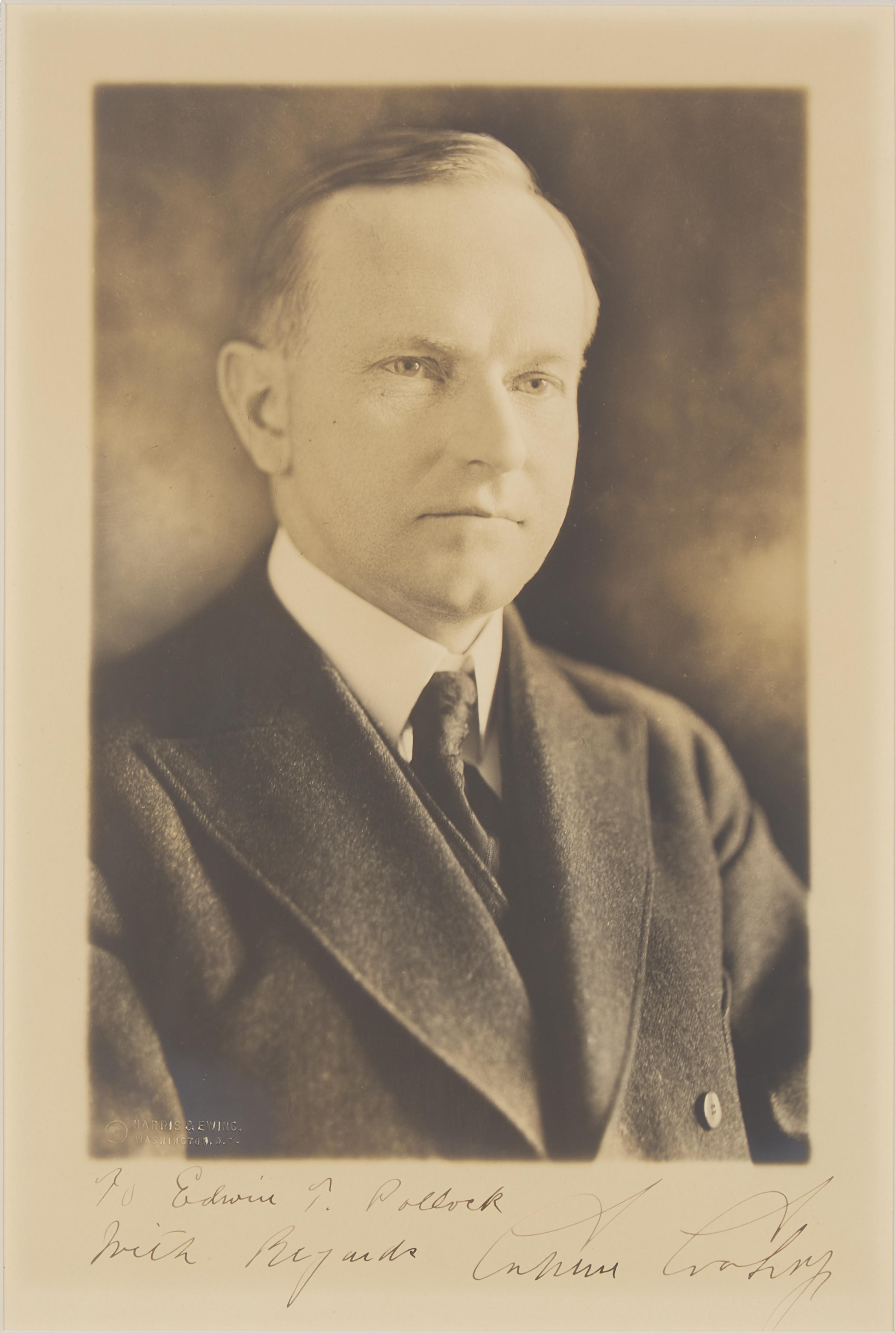 [Presidential] Coolidge, Calvin. Inscribed photograph