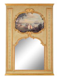 A Parcel Gilt Trumeau Mirror