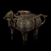 A Chinese Archaic Style Bronze He Vessel, 15th-16th Century — 明 銅仿古天鷄三足盉