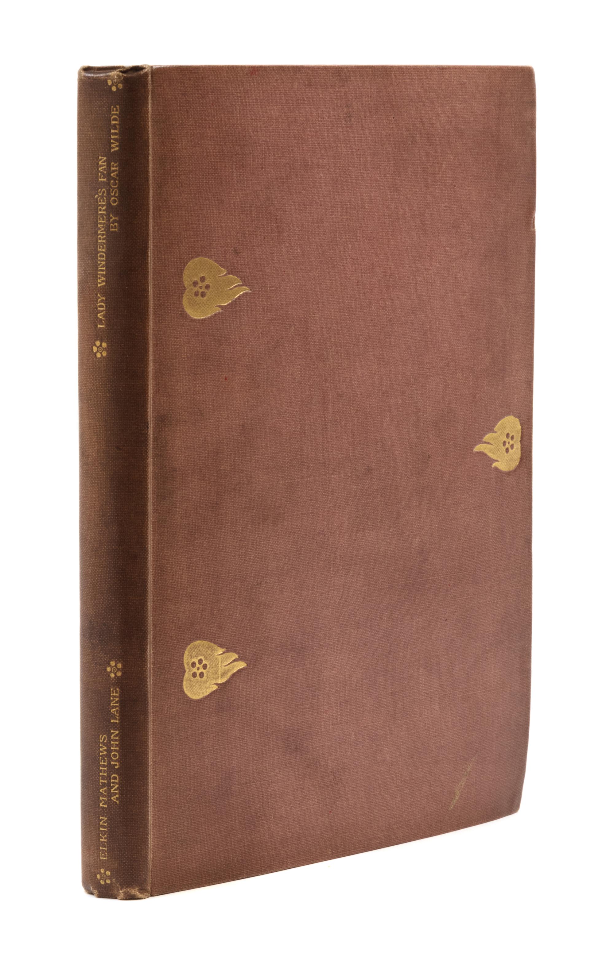 WILDE, Oscar (1854-1900). Lady Windermere's Fan. London: Elkin Mathews and John Lane, 1893. FIRST EDITION, PRESENTATION COPY.