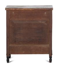 A Late Federal Parcel Ebonized Walnut Diminutive Child's Chest of Drawers