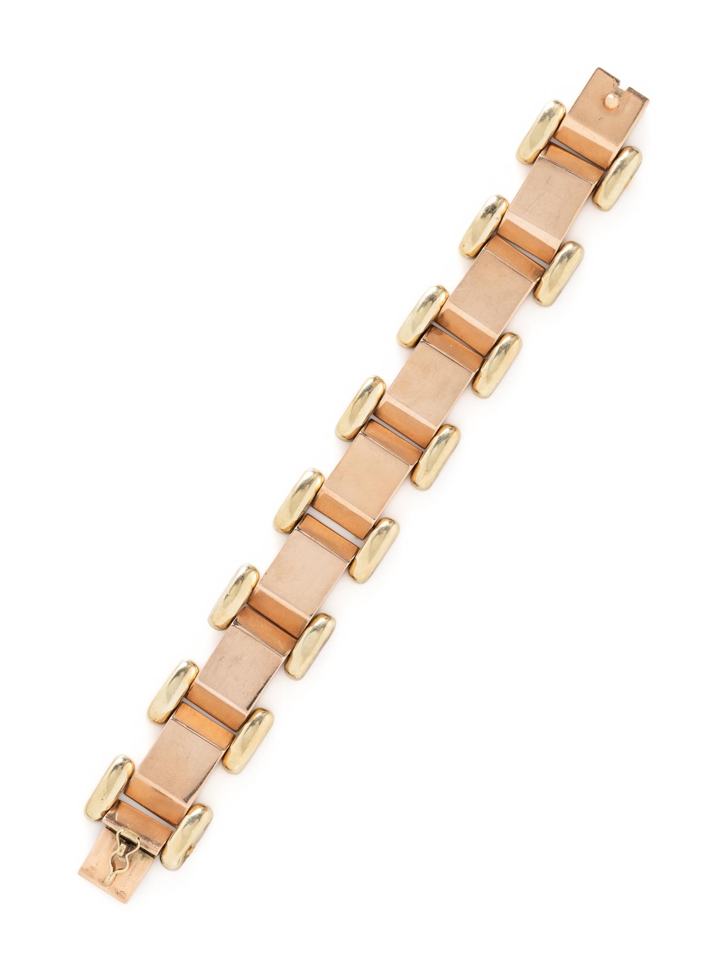RETRO, BICOLOR GOLD BRACELET