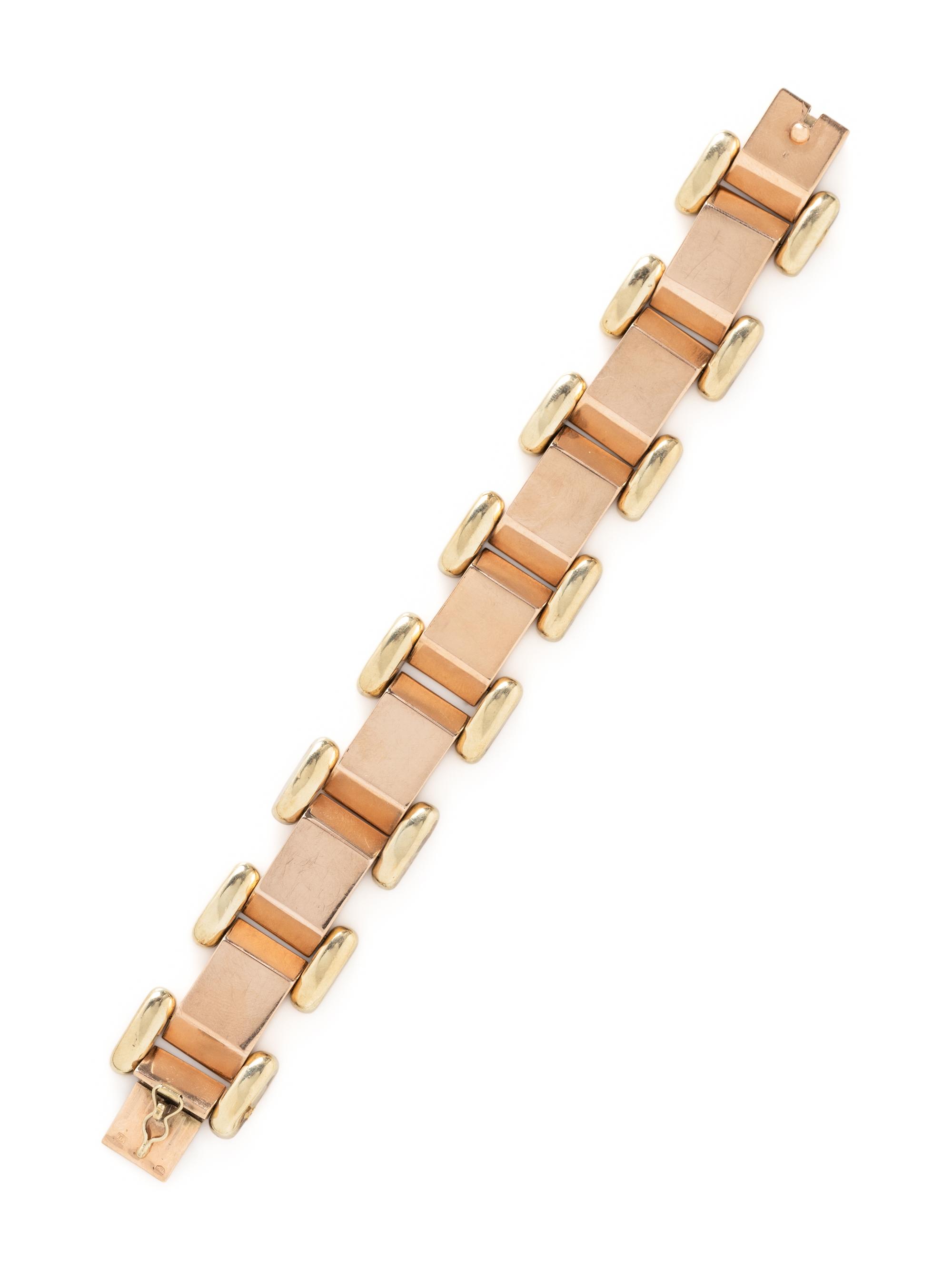 RETRO, BICOLOR GOLD BRACELET